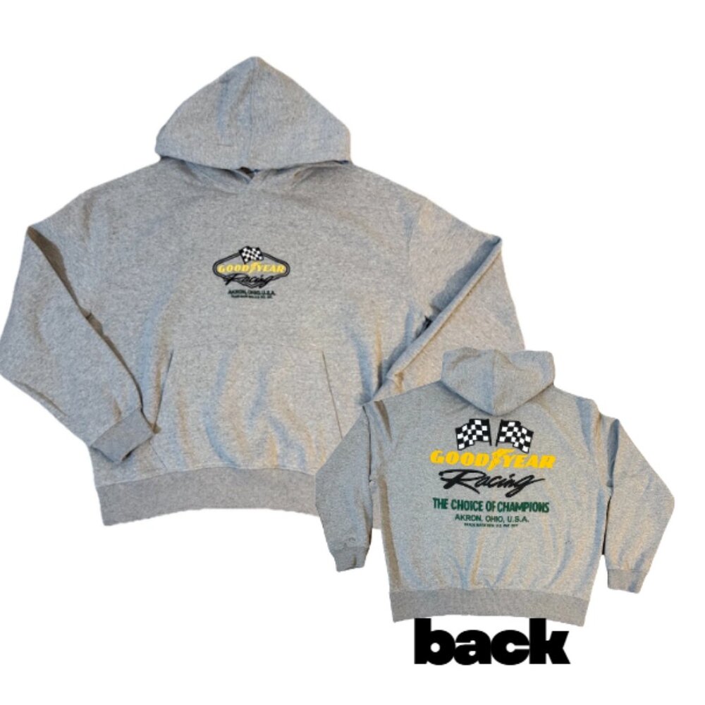 Goodyear Racing‎ Hoodie Pull Bear Licensed Gray L Embroidered Logo